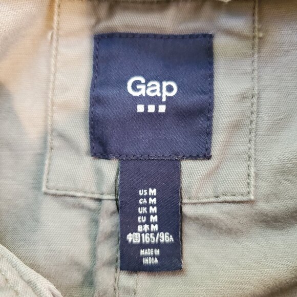 GAP SZ M Women's Zip Front Utility Safari Jacket Cargo Pockets in Gray - Picture 6 of 12